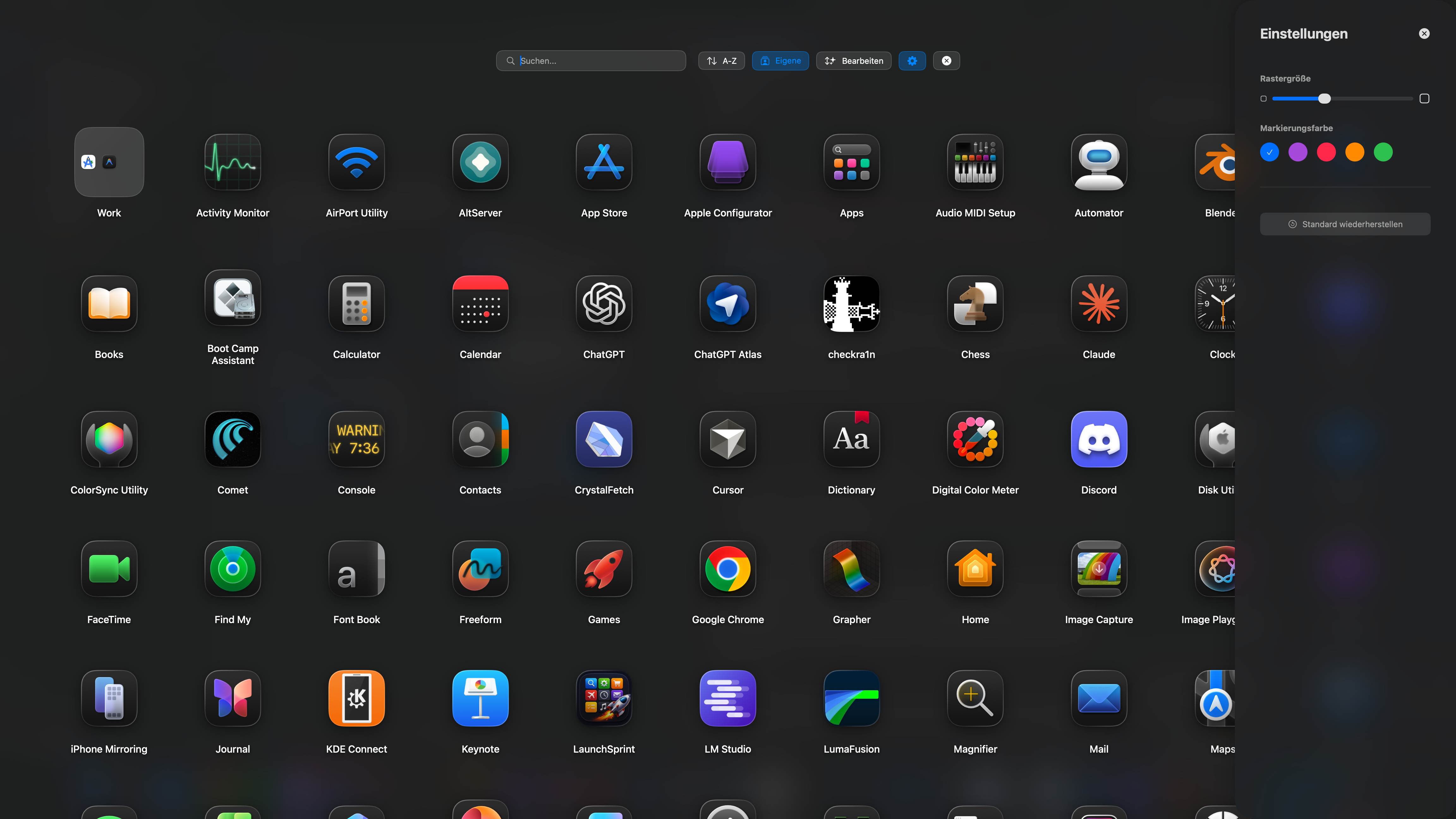 LaunchSprint App-Ansicht